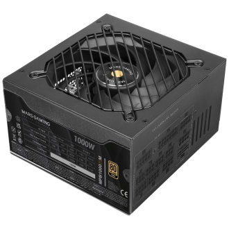 FUENTE DE ALIMENTACIÃN MODULAR MARS GAMING 1000W ATX 3.1 80+ GOLD 140mm SILENT NEGRO 12V-2x6 CABLE N