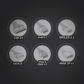 FUENTE DE ALIMENTACION MARS GAMING 750W BLACK ARGB CERTIFICADO 80+ BRONZE APFC VENT. 12x12mm DC-DC