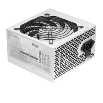 FUENTE DE ALIMENTACION MARS GAMING MPIII 750W, EFICIENCIA 85% PFC ACTIVO VENT 12x12 14db WHITE