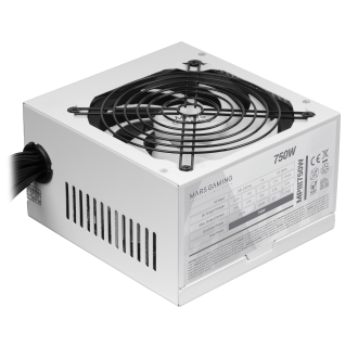 FUENTE DE ALIMENTACION MARS GAMING MPIII 750W, EFICIENCIA 85% PFC ACTIVO VENT 12x12 14db WHITE