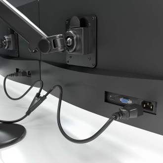 Cable Alimentación doble CPU Aisens  CEE7 Macho - 2x C13 Hembra/ 1.8m/ Negro