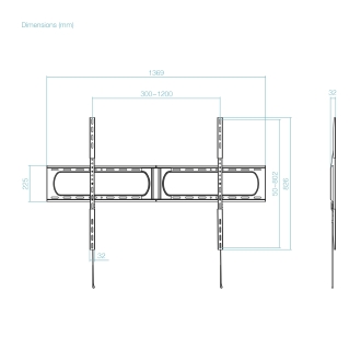 TooQ Soporte Fijo de Pared para Pantallas 37-140, Negro