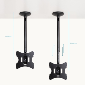 TooQ Soporte de Techo para pantallas 23-42, Negro