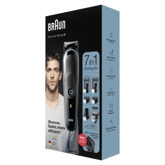 CORTAPELO BRAUN MGK5345 4 CABEZALES REGULABLE RECARGABLE PARA CABELLO Y BARBA + GILLETTE