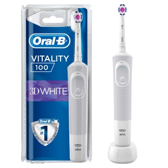 CEPILLO DENTAL ELECTRICO ORAL-B VITALITY 100 3D WHITE CABEZAL BLANQUEADOR Y TEMPORIZADOR