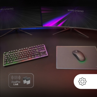 TECLADO MOUSE Y ALFOMBRILLA MARS GAMING MCPWTKLES NEGRO FRGB RAINBOW 3200DPI