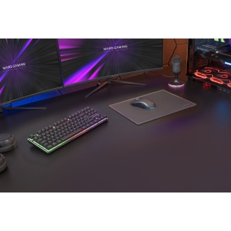 TECLADO MOUSE Y ALFOMBRILLA MARS GAMING MCPWTKLES NEGRO FRGB RAINBOW 3200DPI