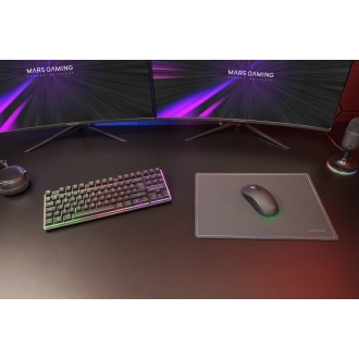 TECLADO MOUSE Y ALFOMBRILLA MARS GAMING MCPWTKLES NEGRO FRGB RAINBOW 3200DPI