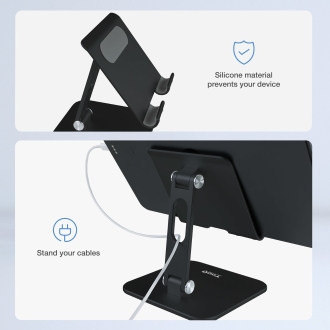 SOPORTE SOBREMESA AJUSTABLE TOOQ TABLET HASTA 13" NEGRO