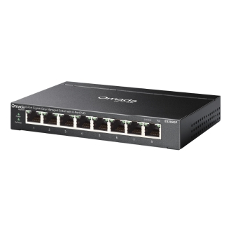 TP-Link Omada ES208GP switch Gestionado L2 Gigabit Ethernet (10/100/1000) Energía sobre Ethernet (PoE) DIN rail Negro