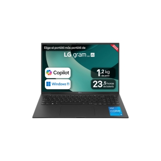 LG Gram 16Z90RU-G.AA55B ordenador portatil Intel® Core i5 i5-1334U Portátil 40,6 cm (16") WQXGA 16 GB LPDDR4x-SDRAM 512 GB SSD Wi-Fi 6 (802.11ax) Windows 11 Home Negro