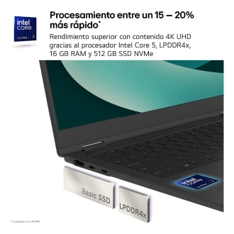 LG Gram 16Z90RU-G.AA55B ordenador portatil Intel® Core i5 i5-1334U Portátil 40,6 cm (16") WQXGA 16 GB LPDDR4x-SDRAM 512 GB SSD Wi-Fi 6 (802.11ax) Windows 11 Home Negro