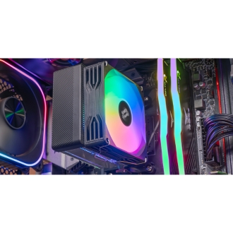 VENTILADOR CON DISIPADOR DE CPU MARS GAMING MCPUX3 TDP 190W PWM LOW PROFILE FRGB NEGRO