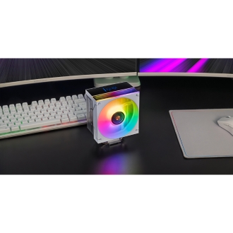 VENTILADOR CON DISIPADOR DE CPU MARS GAMING MCPULCD TDP 300W 120mm PANTALLA LCD ARGB BLANCO