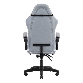 SILLA GAMER MARS GAMING MGCXFSW FABRIC RECLINABLE REPOSAPIES EXTENSIBLE DISEÃO TEXTIL BLANCO PLATA
