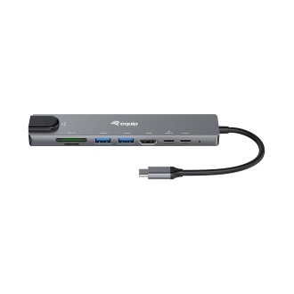 DOCKING USB-C EQUIP 133497 A 1xHDMI 4K 2xUSB-A 3.2 5Gbps 1xTF 1xMicroSD 1xUSB-C PD 100W 1xRJ45