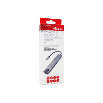 DOCKING USB-C EQUIP 133497 A 1xHDMI 4K 2xUSB-A 3.2 5Gbps 1xTF 1xMicroSD 1xUSB-C PD 100W 1xRJ45