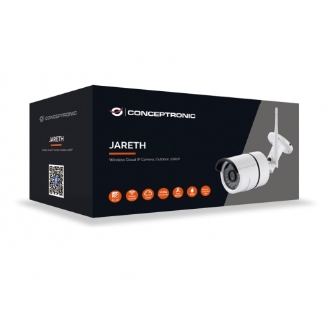 CAMARA IP CONCEPTRONIC JARETH03W 1080P INSTALACION POR CODIGO QR LED EXTERIOR / INTERIOR WIFI CLOUD
