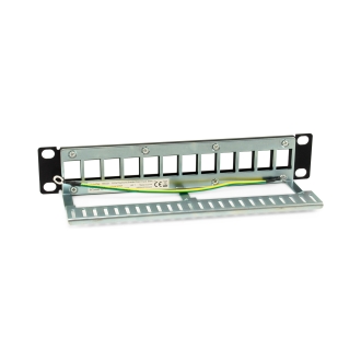 PATCH PANEL VACIO CAT.6 APANTALLADO 10" 12 PUERTOS KEYSTONE 1U RAL9005