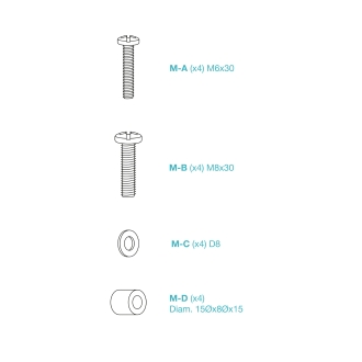 TooQ Soporte Fijo de pared para pantallas 37"- 86", Negro