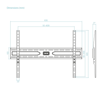 TooQ Soporte Fijo de pared para pantallas 37"- 86", Negro
