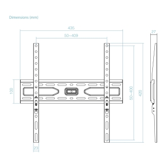 TooQ Soporte Fijo de pared para pantallas 32"- 75", Negro