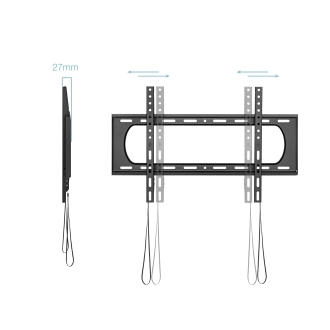 TooQ Soporte Fijo de pared para pantallas 37"- 80", Negro