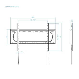 TooQ Soporte Fijo de pared para pantallas 37"- 80", Negro