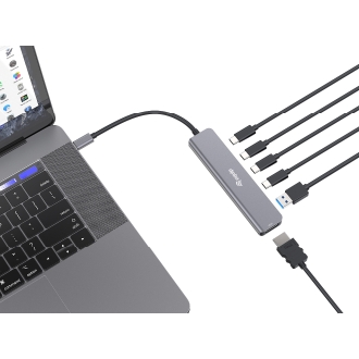 DOCKING USB-C 6-EN-1 EQUIP 133500 A 1xHDMI 4K 4xUSB-C 1xUSB-A 1xUSB-C PD 100W