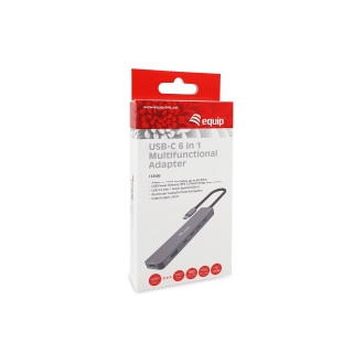DOCKING USB-C 6-EN-1 EQUIP 133500 A 1xHDMI 4K 4xUSB-C 1xUSB-A 1xUSB-C PD 100W