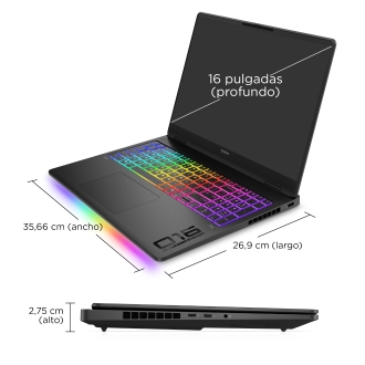 HP OMEN MAX Gaming Laptop 16-ah0039ns Intel Core Ultra 9 275HX Portátil 40,6 cm (16") WQXGA 32 GB DDR5-SDRAM NVIDIA GeForce RTX 5070 Ti Wi-Fi 7 (802.11be) FreeDOS AI PC Negro
