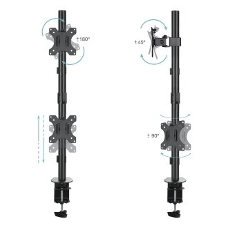 Soporte de mesa Tooq 2x pantallas 17" a 32" db1233tnv-b negro