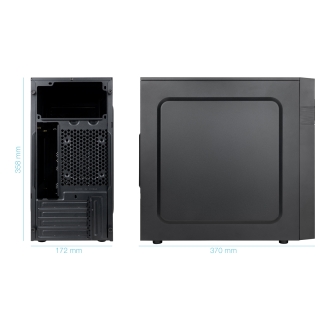 TooQ Caja Minitorre Micro-ATX ISOBOX ULTRA, Negra