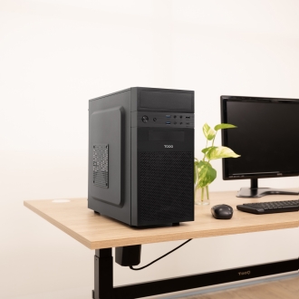 TooQ Caja Minitorre Micro-ATX ISOBOX ULTRA, Negra