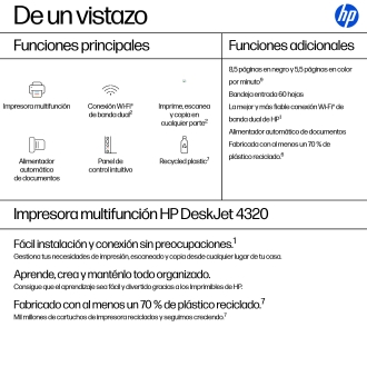 MULTIFUNCION HP DESKJET 4320 USB WIFI ADF