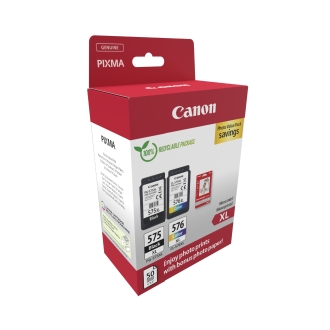 Pack de cartuchos originales Canon PG-575XL + CL-576XL + papel fotográfico