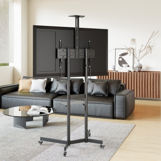 SOPORTE DE SUELO CON RUEDAS EQUIP 650636 PARA PANTALLA DE 37" - 70" MAX VESA 600x400 70KG ESTANTE