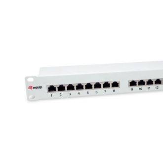 PATCH PANEL 24 PUERTOS CATEGORIA 6 APANTALLADO COLOR GRIS CLARO