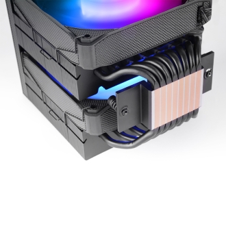 VENTILADOR CON DISIPADOR DE CPU MARS GAMING MCPULCDPRO TDP 380W DOBLE TORRE LCD ARGB NEGRO