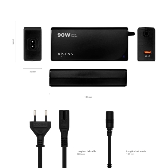 Cargador AISENS 90W automático 12 Conectores USB-A QC3.0