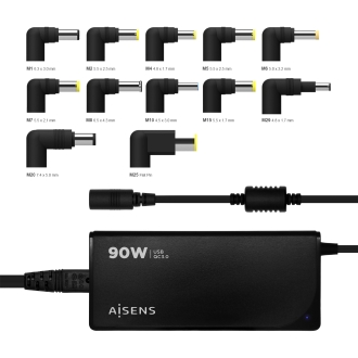 Cargador AISENS 90W automático 12 Conectores USB-A QC3.0