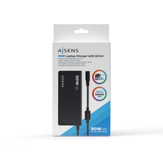 Cargador AISENS 90W automático 12 Conectores USB-A QC3.0