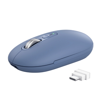 RATON INALAMBRICO TRUST SERON HYPSCROLL SLIM 400-2400DPI 6 BOTONES RECARGABLE FSC GRS AZUL