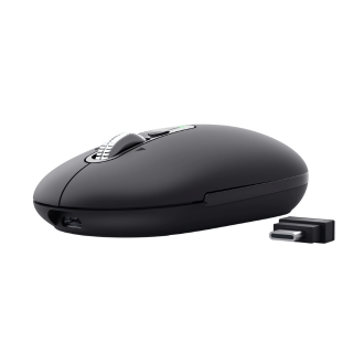 RATON INALAMBRICO TRUST SERON HYPSCROLL SLIM 400-2400DPI 6 BOTONES RECARGABLE FSC GRS NEGRO