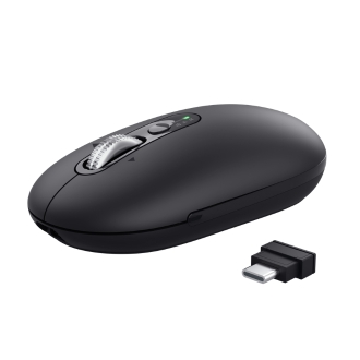 RATON INALAMBRICO TRUST SERON HYPSCROLL SLIM 400-2400DPI 6 BOTONES RECARGABLE FSC GRS NEGRO