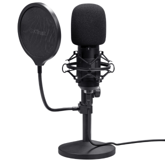 MICROFONO TRUST USB GXT 269 EMITA II CARDIOIDE SOPORTE METAL ANTIVIBRACION MUTE NEGRO