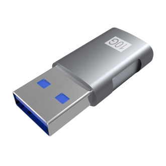Mini adaptador Aisens USB-A 3.2 GEN2 10G 3A USB-C hembra-A/M gris