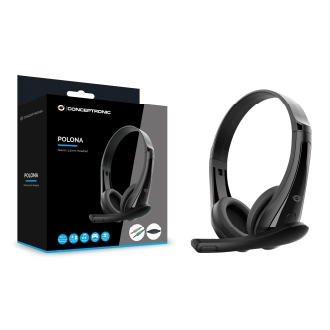 Auriculares Conceptronic POLONA06B3T JACK 3.5mm 1.8m negro