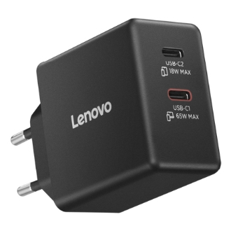 Cargador Lenovo 2xUSB-C 65W GAN negro