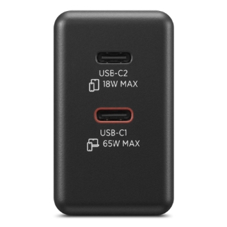 Cargador Lenovo 2xUSB-C 65W GAN negro